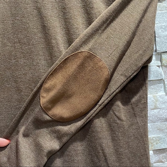 Ralph lauren brown elbow patch shoulder zip top - Picture 6 of 12